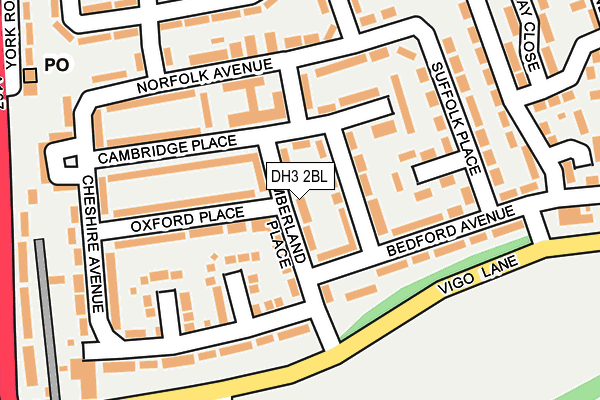 DH3 2BL map - OS OpenMap – Local (Ordnance Survey)