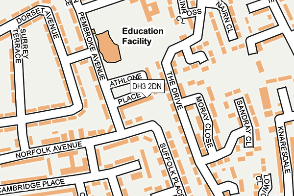 DH3 2DN map - OS OpenMap – Local (Ordnance Survey)