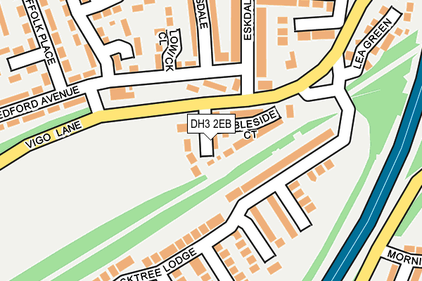 DH3 2EB map - OS OpenMap – Local (Ordnance Survey)