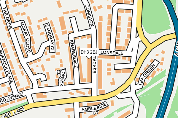 DH3 2EJ map - OS OpenMap – Local (Ordnance Survey)