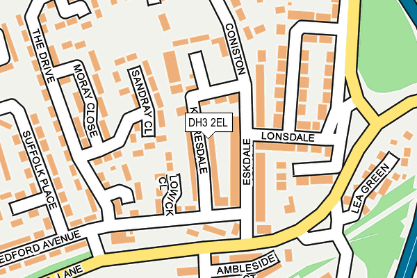 DH3 2EL map - OS OpenMap – Local (Ordnance Survey)