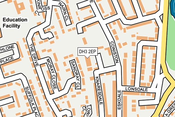 DH3 2EP map - OS OpenMap – Local (Ordnance Survey)