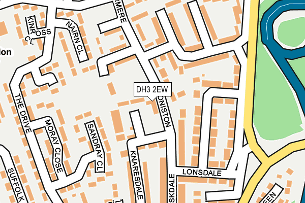 DH3 2EW map - OS OpenMap – Local (Ordnance Survey)
