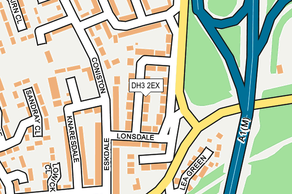 DH3 2EX map - OS OpenMap – Local (Ordnance Survey)