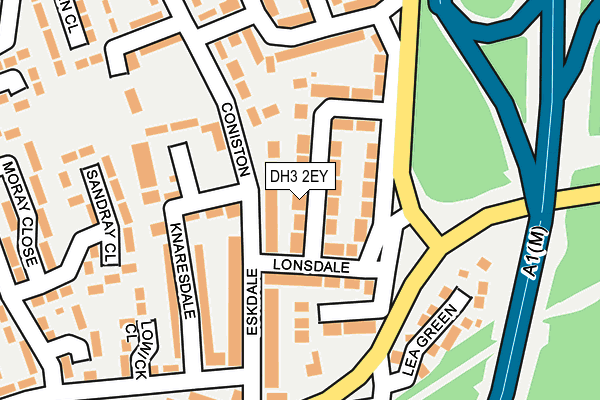 DH3 2EY map - OS OpenMap – Local (Ordnance Survey)