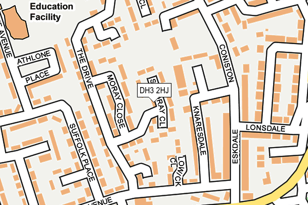 DH3 2HJ map - OS OpenMap – Local (Ordnance Survey)