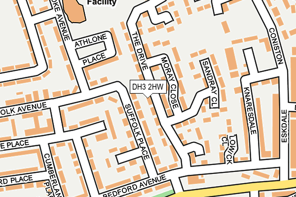 DH3 2HW map - OS OpenMap – Local (Ordnance Survey)