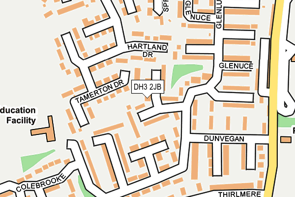 DH3 2JB map - OS OpenMap – Local (Ordnance Survey)