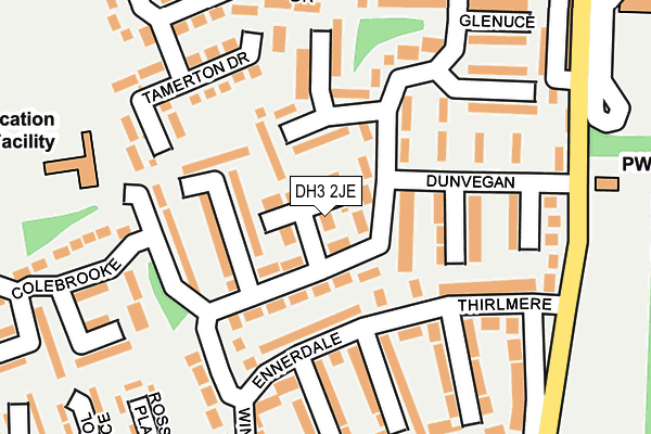 DH3 2JE map - OS OpenMap – Local (Ordnance Survey)