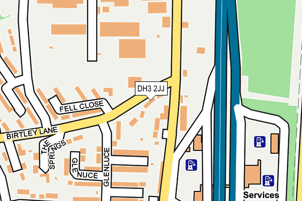 DH3 2JJ map - OS OpenMap – Local (Ordnance Survey)
