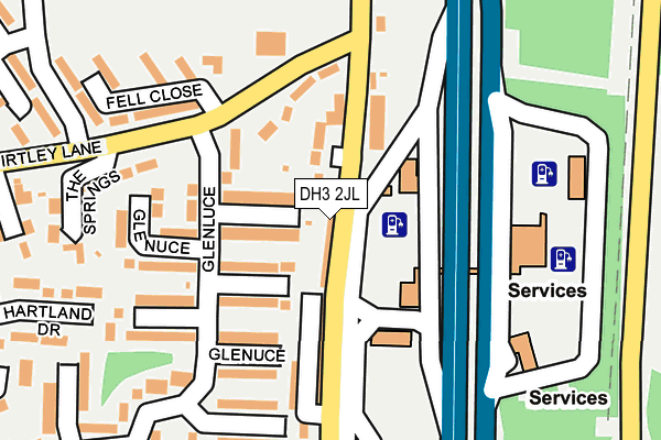 DH3 2JL map - OS OpenMap – Local (Ordnance Survey)