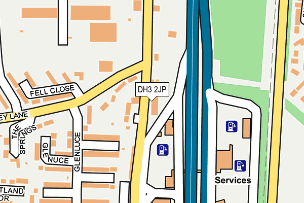 DH3 2JP map - OS OpenMap – Local (Ordnance Survey)