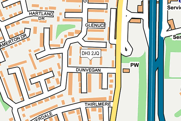 DH3 2JQ map - OS OpenMap – Local (Ordnance Survey)
