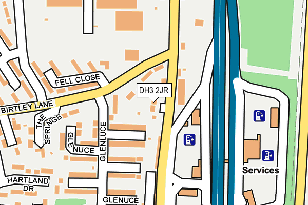 DH3 2JR map - OS OpenMap – Local (Ordnance Survey)