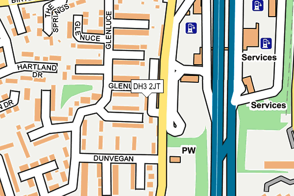 DH3 2JT map - OS OpenMap – Local (Ordnance Survey)