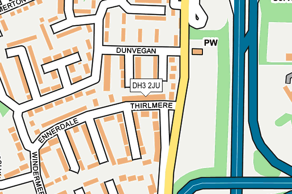 DH3 2JU map - OS OpenMap – Local (Ordnance Survey)