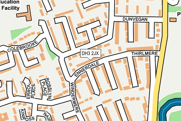 DH3 2JX map - OS OpenMap – Local (Ordnance Survey)