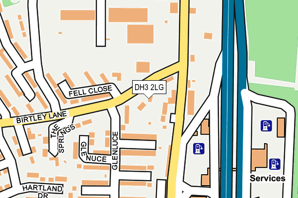 DH3 2LG map - OS OpenMap – Local (Ordnance Survey)