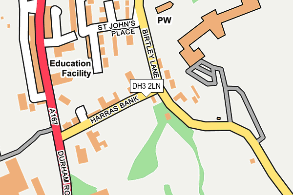 DH3 2LN map - OS OpenMap – Local (Ordnance Survey)