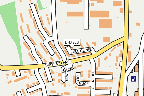 DH3 2LS map - OS OpenMap – Local (Ordnance Survey)