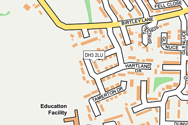 DH3 2LU map - OS OpenMap – Local (Ordnance Survey)