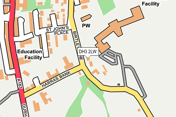 DH3 2LW map - OS OpenMap – Local (Ordnance Survey)