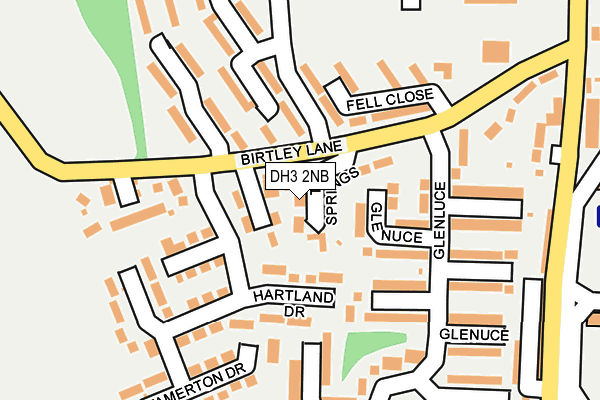 DH3 2NB map - OS OpenMap – Local (Ordnance Survey)