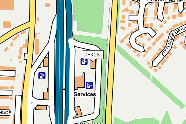 DH3 2SJ map - OS OpenMap – Local (Ordnance Survey)