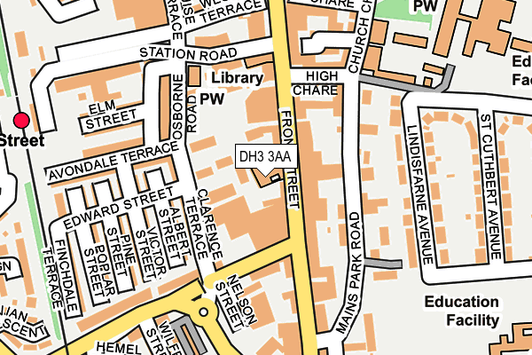 DH3 3AA map - OS OpenMap – Local (Ordnance Survey)
