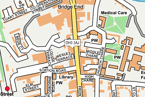 DH3 3AJ map - OS OpenMap – Local (Ordnance Survey)