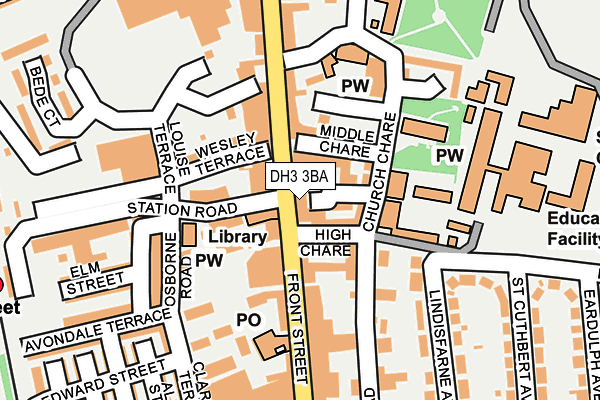 DH3 3BA map - OS OpenMap – Local (Ordnance Survey)