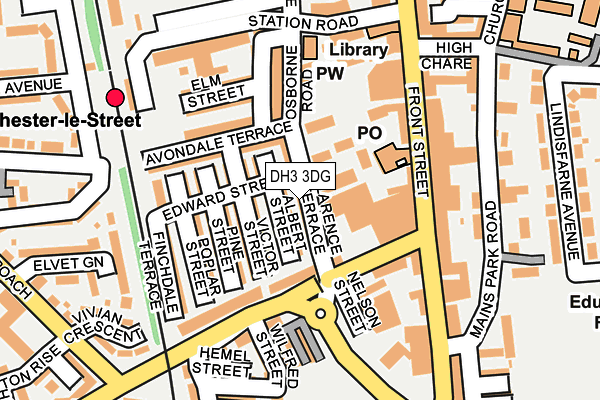 DH3 3DG map - OS OpenMap – Local (Ordnance Survey)