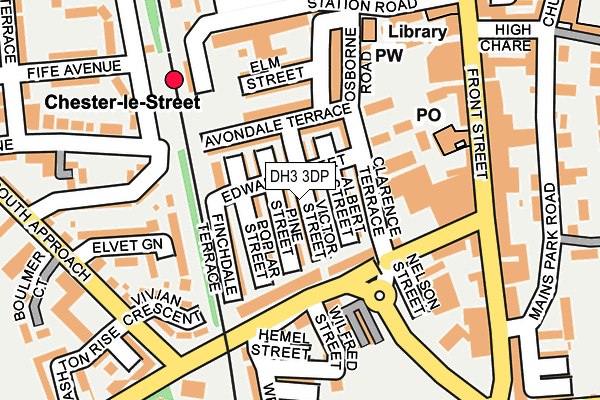 DH3 3DP map - OS OpenMap – Local (Ordnance Survey)