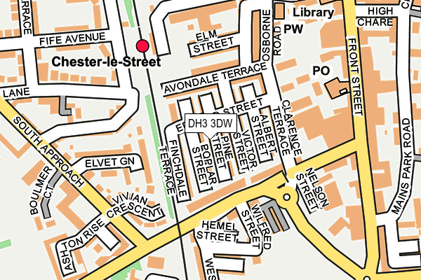 DH3 3DW map - OS OpenMap – Local (Ordnance Survey)