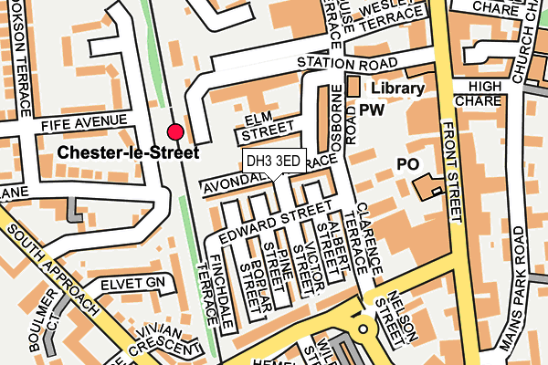 DH3 3ED map - OS OpenMap – Local (Ordnance Survey)