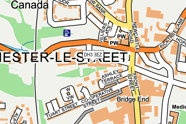 DH3 3EZ map - OS OpenMap – Local (Ordnance Survey)