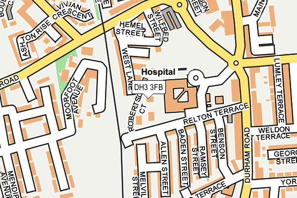 DH3 3FB map - OS OpenMap – Local (Ordnance Survey)