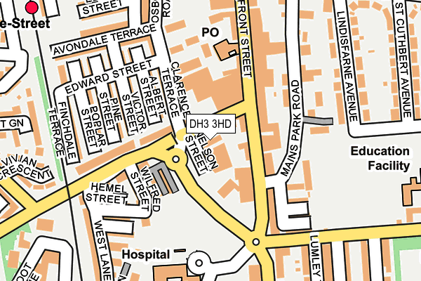 DH3 3HD map - OS OpenMap – Local (Ordnance Survey)