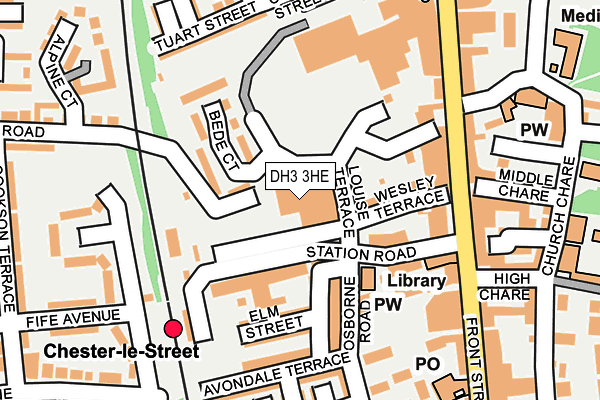 DH3 3HE map - OS OpenMap – Local (Ordnance Survey)