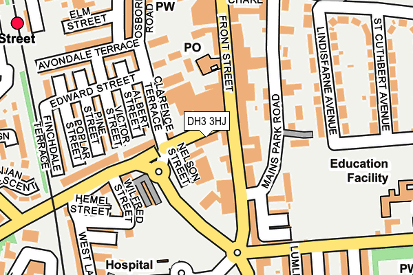 DH3 3HJ map - OS OpenMap – Local (Ordnance Survey)