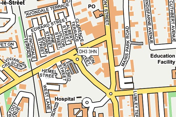 DH3 3HN map - OS OpenMap – Local (Ordnance Survey)