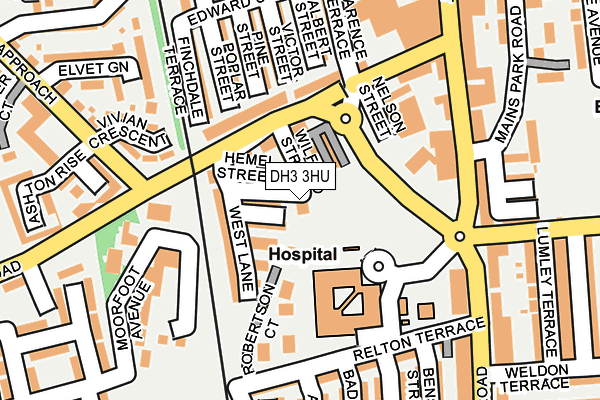 DH3 3HU map - OS OpenMap – Local (Ordnance Survey)