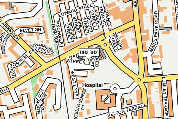 DH3 3HX map - OS OpenMap – Local (Ordnance Survey)