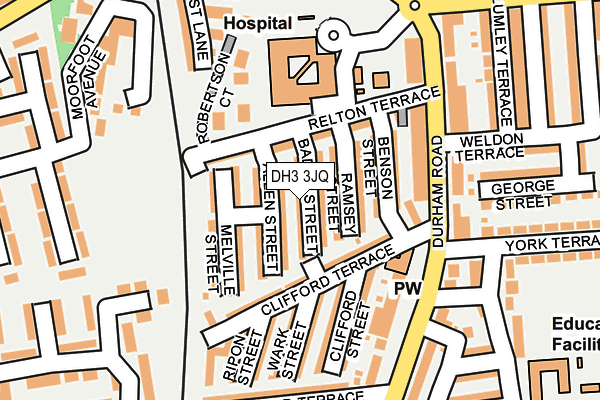 DH3 3JQ map - OS OpenMap – Local (Ordnance Survey)