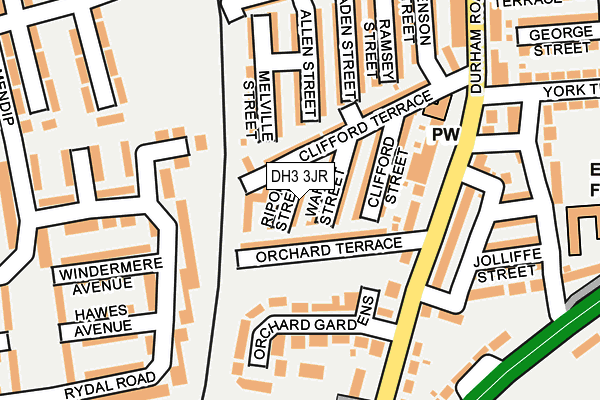 DH3 3JR map - OS OpenMap – Local (Ordnance Survey)