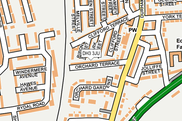 DH3 3JU map - OS OpenMap – Local (Ordnance Survey)