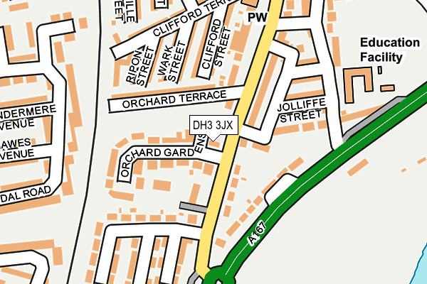 DH3 3JX map - OS OpenMap – Local (Ordnance Survey)