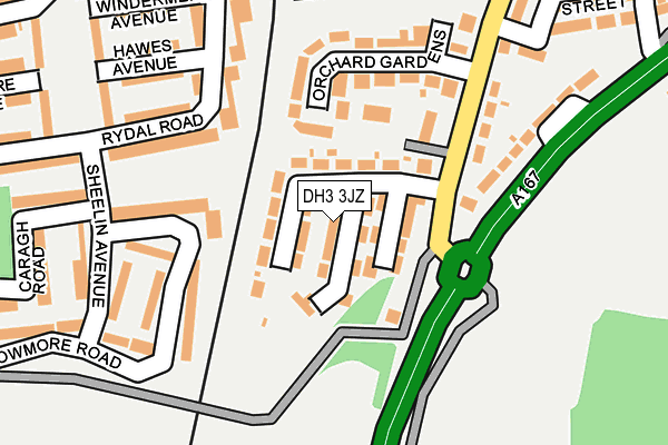 DH3 3JZ map - OS OpenMap – Local (Ordnance Survey)