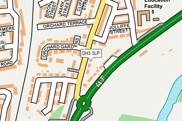 DH3 3LP map - OS OpenMap – Local (Ordnance Survey)