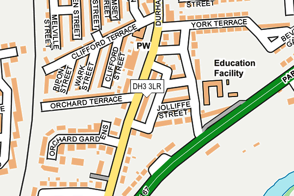 DH3 3LR map - OS OpenMap – Local (Ordnance Survey)